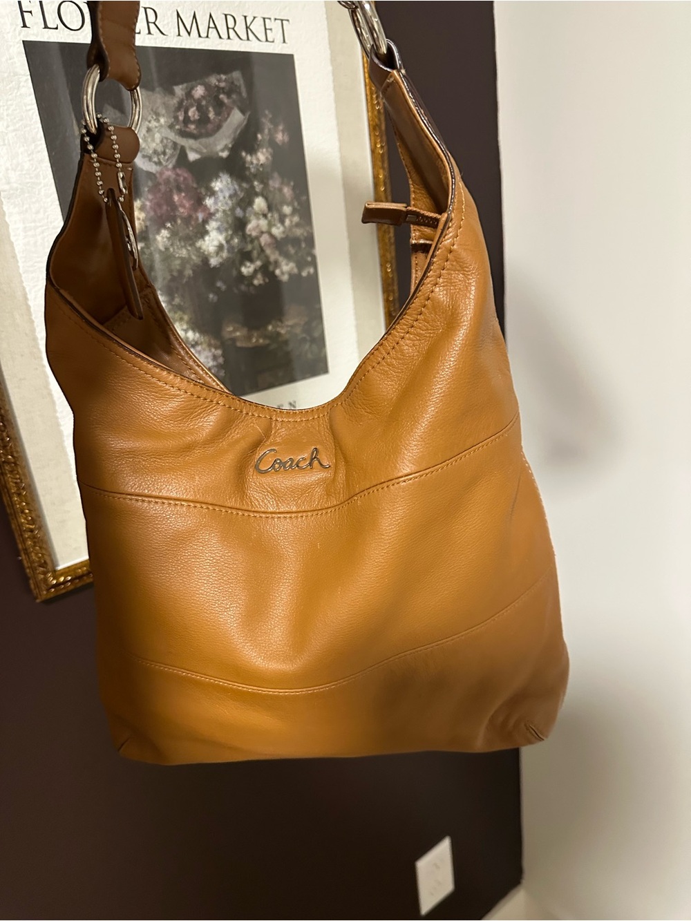Coach F17116 Cognac Leather Hobo Shoulder Bag Y2K